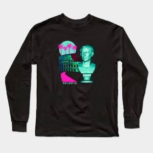 Caesar Vaporwave Roman Statue Long Sleeve T-Shirt